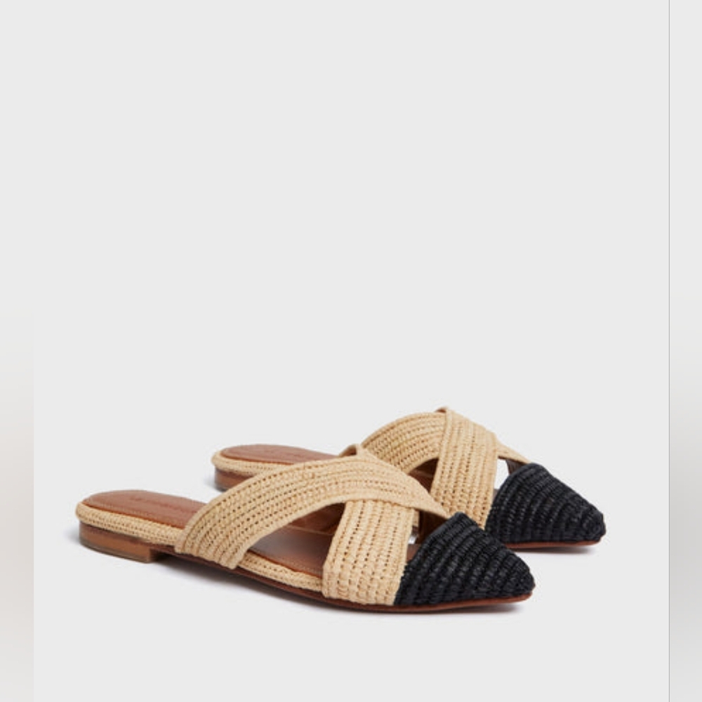 NIB Le Mogador Nude and Black Azoulay Flats Size 38 (8) W/Dustbag - Picture 13 of 13